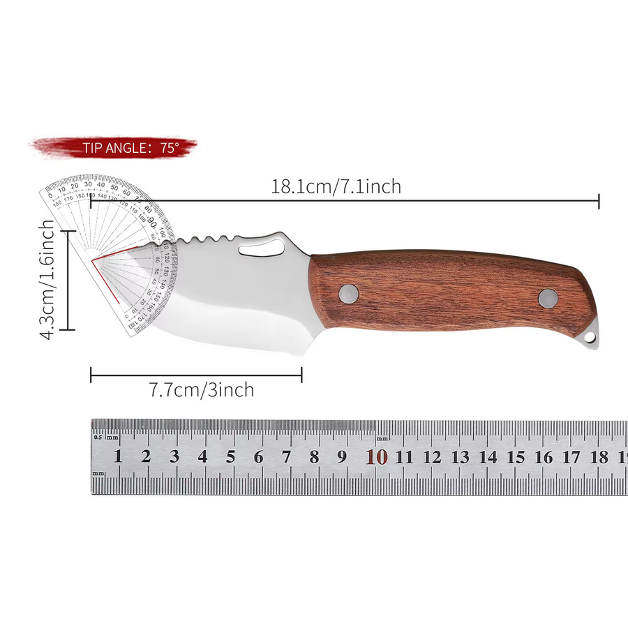 SHENJIU Filetiermesser mit Holzgriff in Braun, 4 Zoll (10,16 cm) - Bild 4