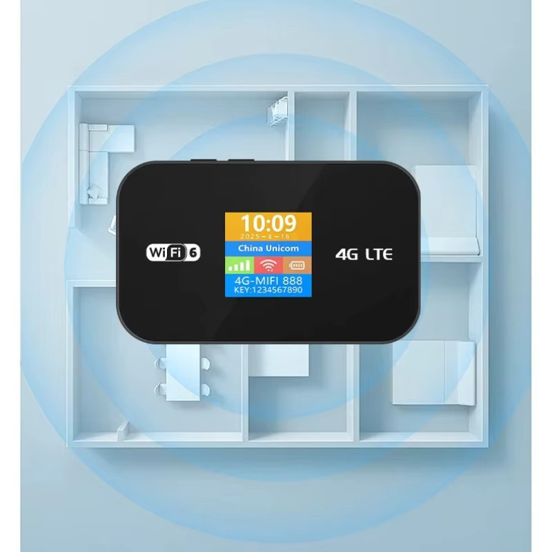 NUOYING WiFi 6 4G Mobiler Hotspot Tragbarer Router MIFI in Schwarz mit Zeitanzeige und WPS - Bild 6