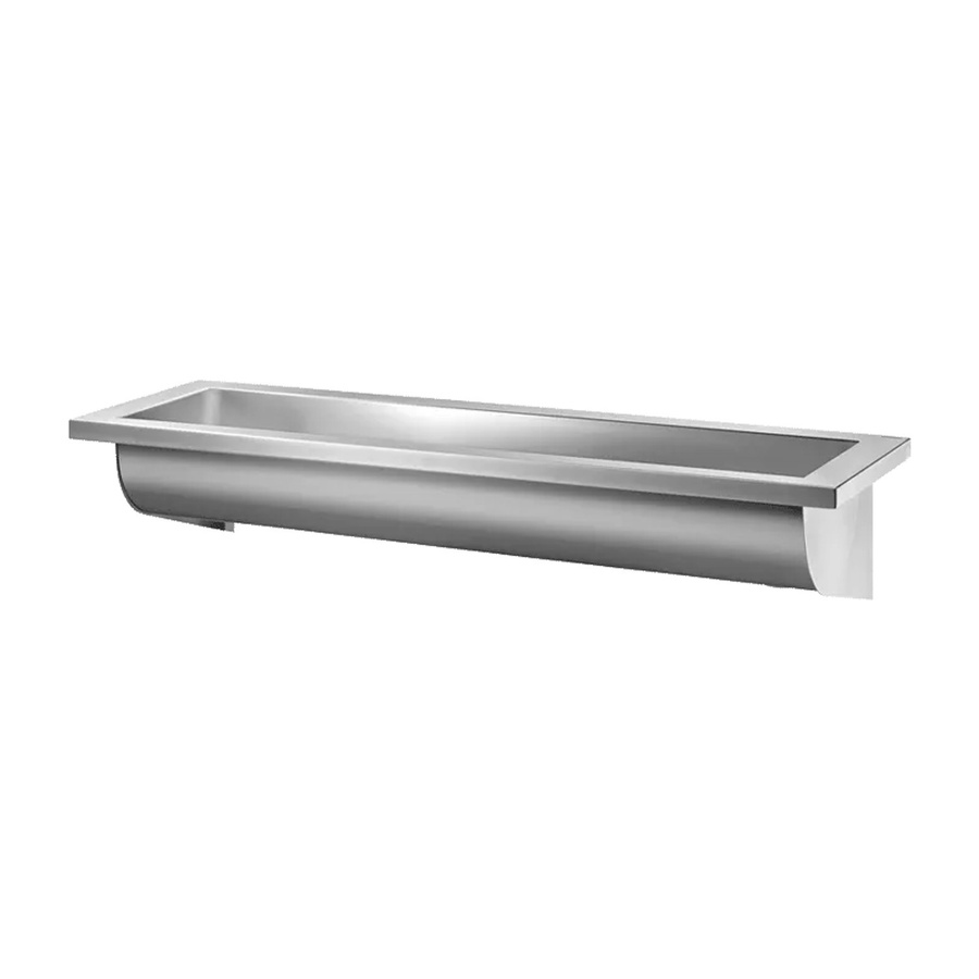 Delabie Waschrinne CANAL aus Edelstahl 1.4301 satiniert, Farbe: Silber, B/T/H: 140,0 x 46,0 x 8,55 cm, Ablauf rechts - Bild 2
