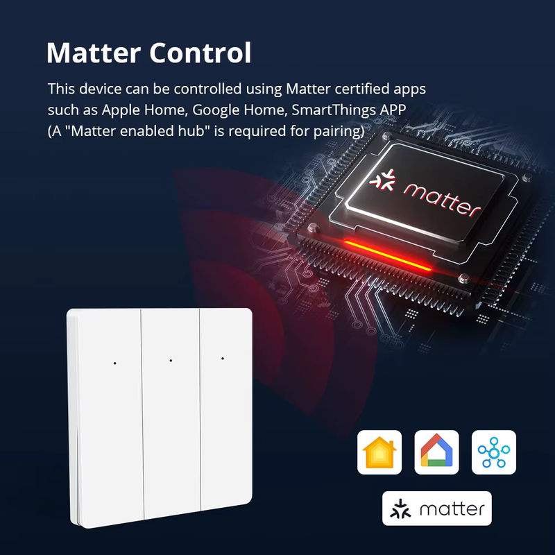 Zemismart Matter WiFi-Wandlichtschalter in Weiß mit neutralen Drucktastenschaltern, kompatibel mit SmartThings und Google Home Control - Bild 2