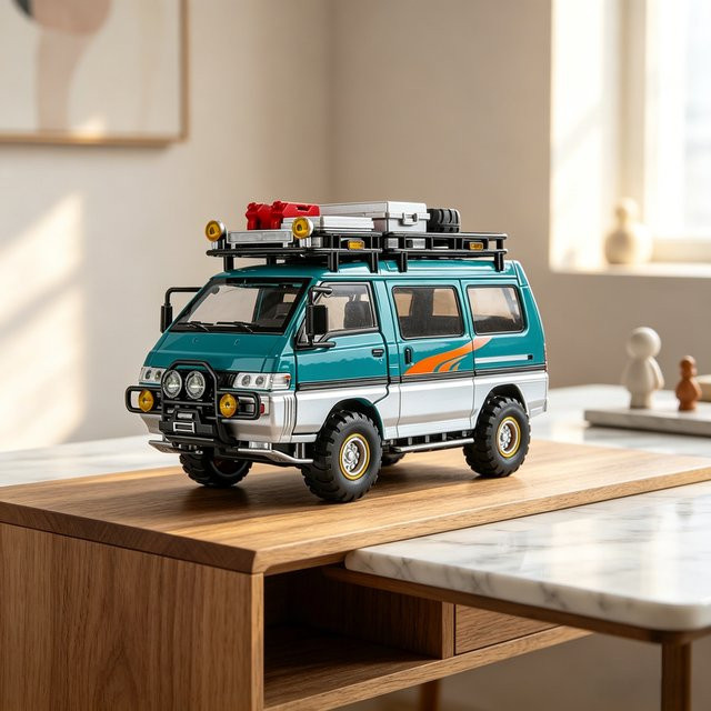 Maisto Delica L300 Allrad-Geländewagen-MPV, Modellauto, 1:24, mit Licht und Sound - Bild 1