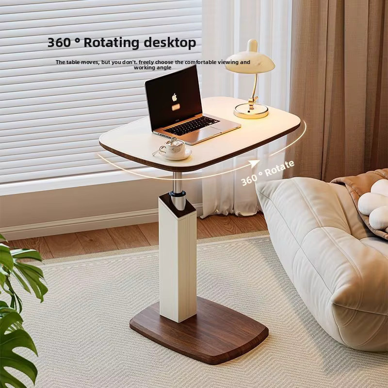 MOYU Multifunktionaler Beistelltisch mit drehbarer Platte und höhenverstellbarer Tischplatte in modernem Design für dein Home-Office - Bild 2