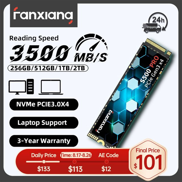 Fanxiang S500 Pro M.2 NVMe SSD PCIe 3.0 Interne Solid-State-Laufwerke für Laptop und Desktop - Bild 1