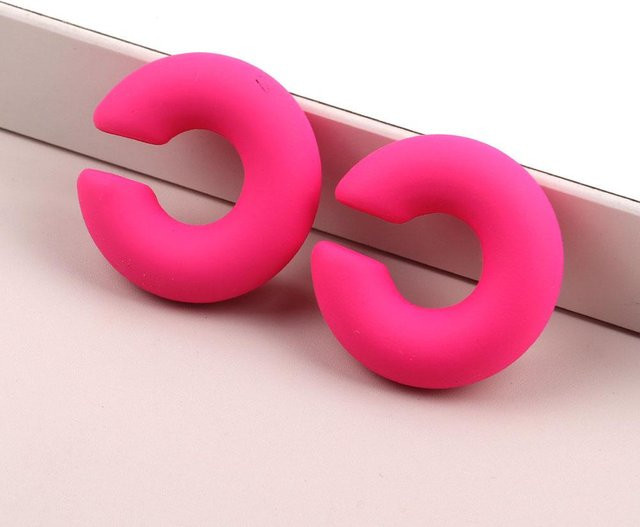 Clip-On-Ohrringe Acryl, bunt, rosa, Damen - Bild 1
