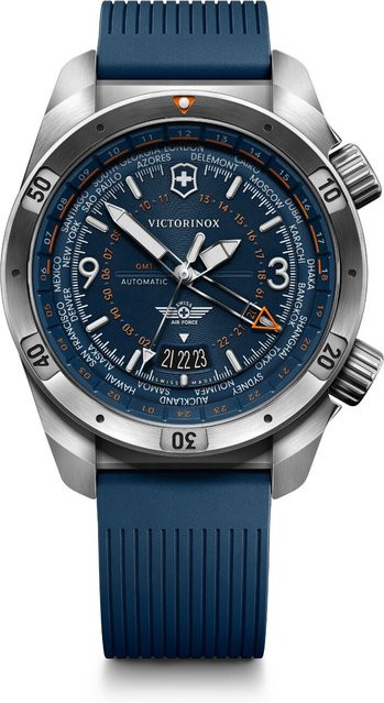 Victorinox Herrenuhr Air Pro Automatic GMT, Edelstahl, 43 mm, Blau - Bild 1