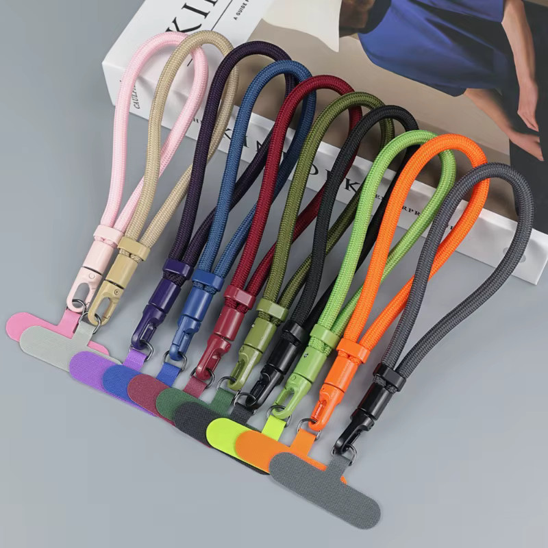 WSSHE Anti-Verlust-Lanyard für Mobiltelefone mit Webkarte, kurzem Handgelenkband und langem Umhängeband, Farben: Grün und Schwarz - Bild 3