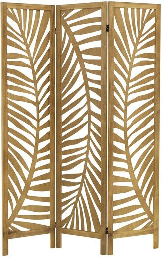 Fukuoka Paravent 3-teilig aus Holz in Braun Naturholz-Optik mit ML-Design, Höhe: 170 cm, Breite: 121 cm - Bild 1