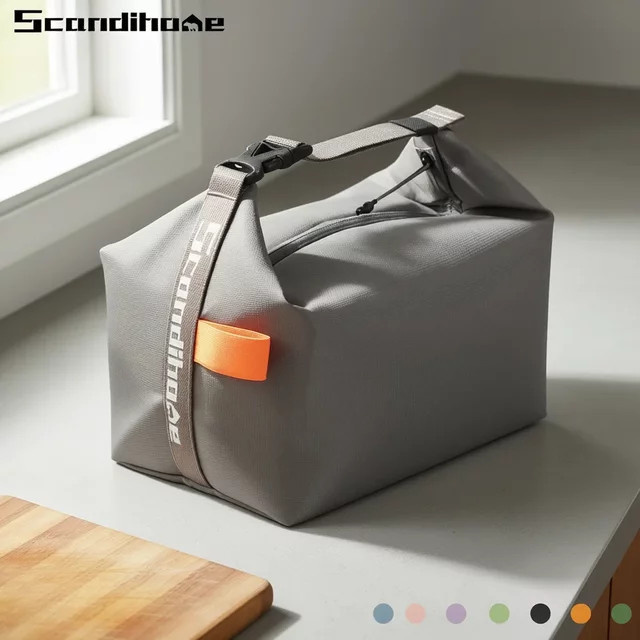 Isolierte Lunchtasche von SCANDIHOME in Grau für Picknick und Lebensmittelaufbewahrung - Bild 1