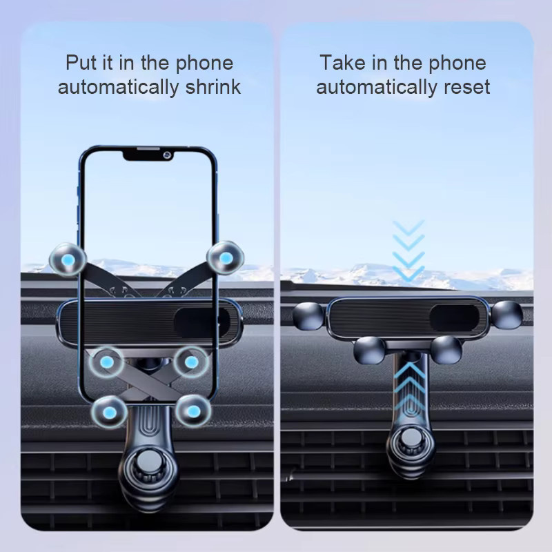 SEAMETAL Gravity Autotelefonhalter für Lüftungsschlitze in Schwarz mit 360-Grad-Rotation und Teleskopfunktion für Smartphones von 4,7 bis 7 Zoll - Bild 4