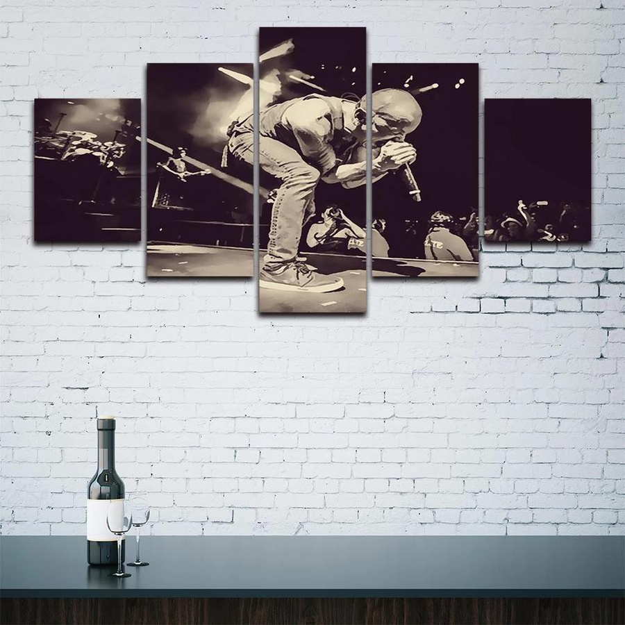 Niveous Art Museum Modulares Leinwandbild Set mit 5 Teilen Chester Bennington Wandkunst in Multicolor ohne Rahmen - Bild 4