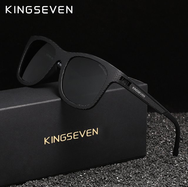 KINGSEVEN Sonnenbrille, Vollrand, Square, Kunststoff, Schwarz, Unisex, polarisiert - Bild 1