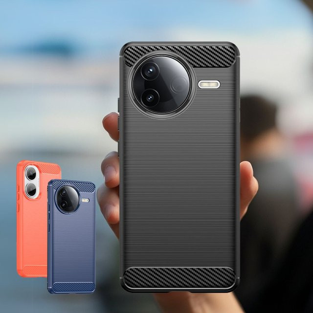 Xiaomi Poco F7 Ultra F7 Pro F7 Schutzhülle Kohlefaser Super Frosted Shield Soft Back Cover Matte Hülle in Schwarz - Bild 1