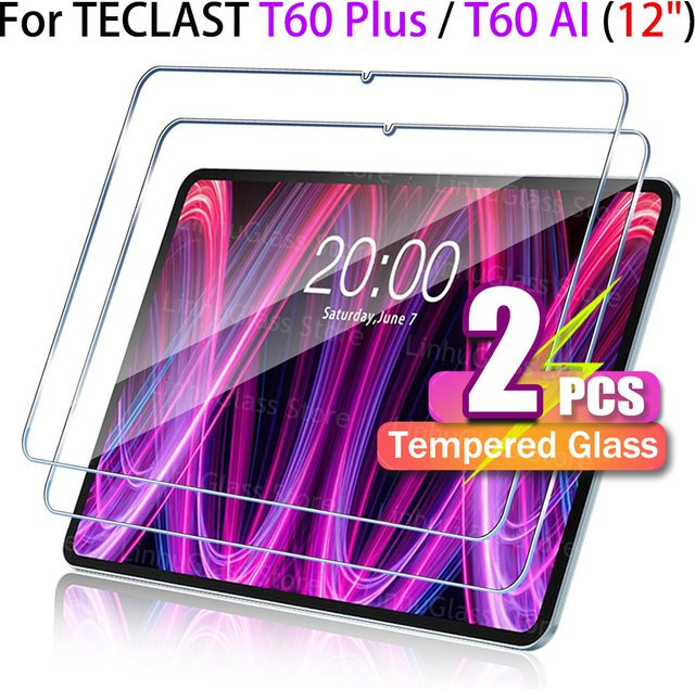 Teclast Displayschutzfolie aus gehärtetem Glas für T60 Plus / T60 AI (12,0 Zoll), 9H Härtegrad, transparent, kratzfest und blasenfrei - Bild 1