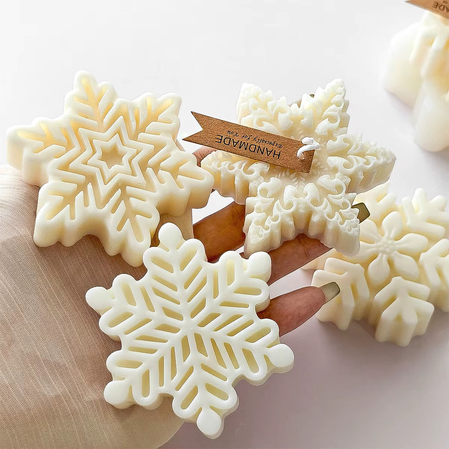 UDOCOOL Silikon Kerzenform Schneeflocke in Weiß für DIY Weihnachtsdeko aus Wachs oder Seife - Bild 4