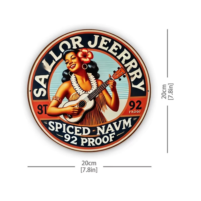 Potdemiel Sailor Jerry Vintage Aluminium-Wandschild mit Retro-Motiv, B/H: 20,32 x 20,32 cm, Mehrfarbig - Bild 2