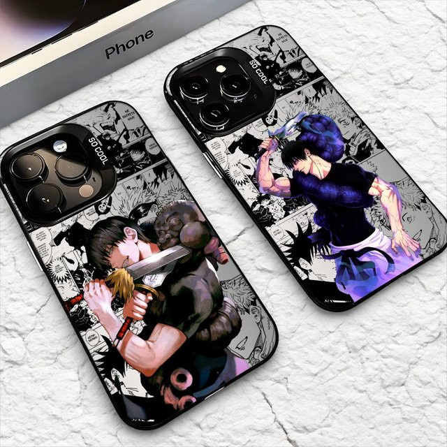 Anime F-Fushiguro Toji Handyhülle für iPhone 11 bis 17 Pro Max, Matte Laser Aurora Optik, stoßfest, Mehrfarbig - Bild 1