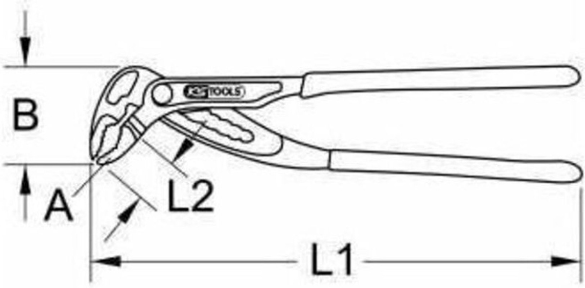 KS Tools Wasserpumpenzange aus Chrom-Vanadium-Stahl in Rot - Bild 2