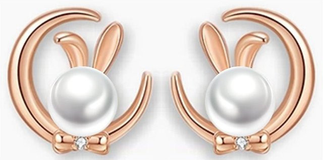 Lucky Star Jewelry Schmuck-Set, Halskette und Ohrringe, Kupfer, Roségold, Zirkonia, Perle, Damen - Bild 1