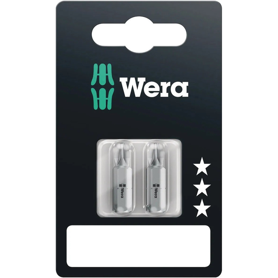 Wera Kreuzschlitz-Bit PZ 2 Set, 2 Stück, Farbe Silber, Werkzeugstahl, Aufnahme 6,3 mm - Bild 2