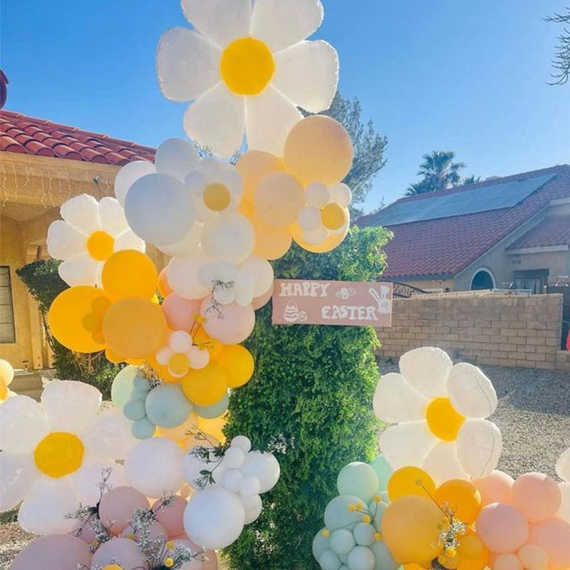 Skyfree Gänseblümchen-Folienballons in Weiß für Boho-Dekorationen bei Geburtstag, Hochzeit oder Ostern - Bild 1