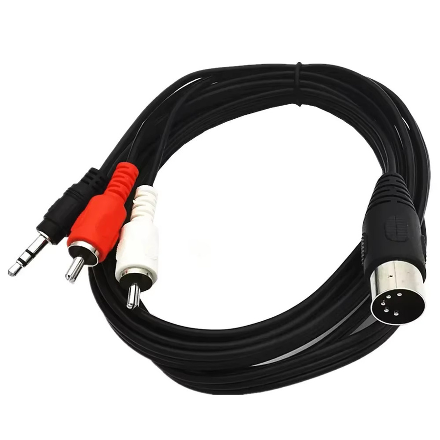 BSN Audiokabel Schwarz: 5-poliger DIN-Stecker auf 2 RCA-Stecker und 3,5 mm Klinke für Bang Olufsen, Naim und Quad Stereo-Systeme - Bild 4