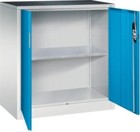 C+P Werkzeugschrank Acurado 7035/5012 in Grau und Blau mit Türen und Schloss, B/T/H: 100 x 93 x 50 cm - Bild 1