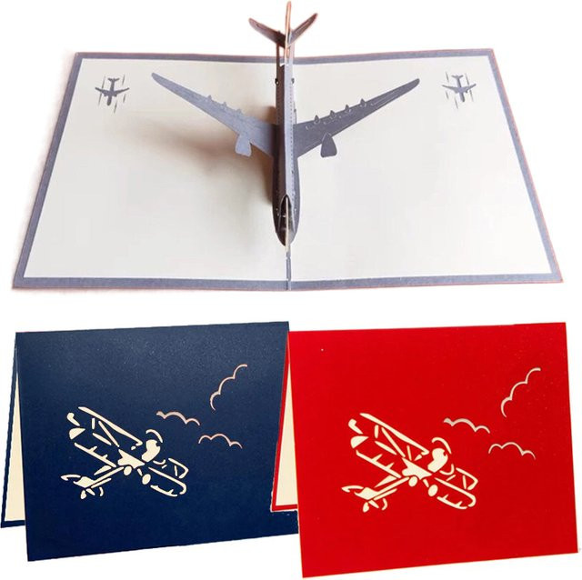 TMZ 3D Pop-Up-Karte mit Flugzeugminiaturen als Geburtstagsgrußkarte und Einladungskarte in Multicolour - Bild 1