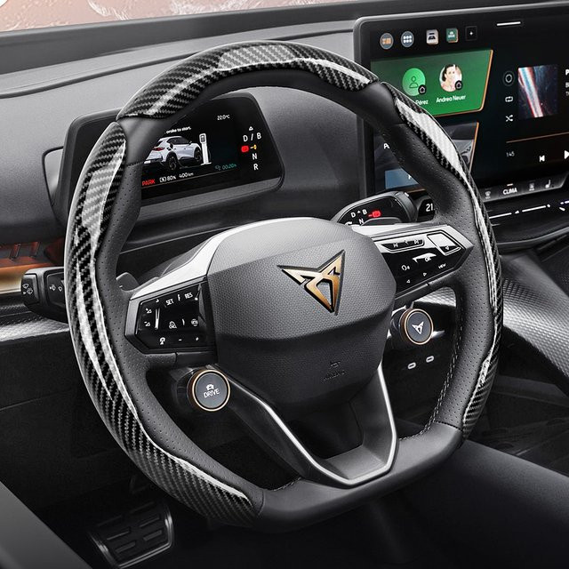 Cupra Sporty Lenkradabdeckung in glänzender Carbonfaser-Textur für Formentor, Leon, Born, Ateca, Tavascan und Terramar, Farbe: Schwarz - Bild 1