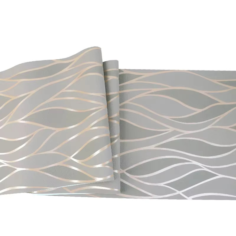 Moderne Vlies Tapete DZQ in Beige mit geometrischem 3D Wellenmuster und Streifen für Wohnzimmer und Schlafzimmer - Bild 3
