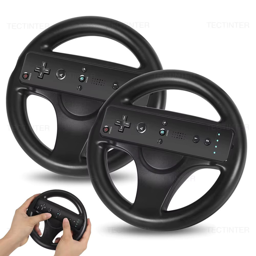 Nintendo Wii Lenkrad für Kart-Rennspiele in Schwarz-Weiß - Bild 5