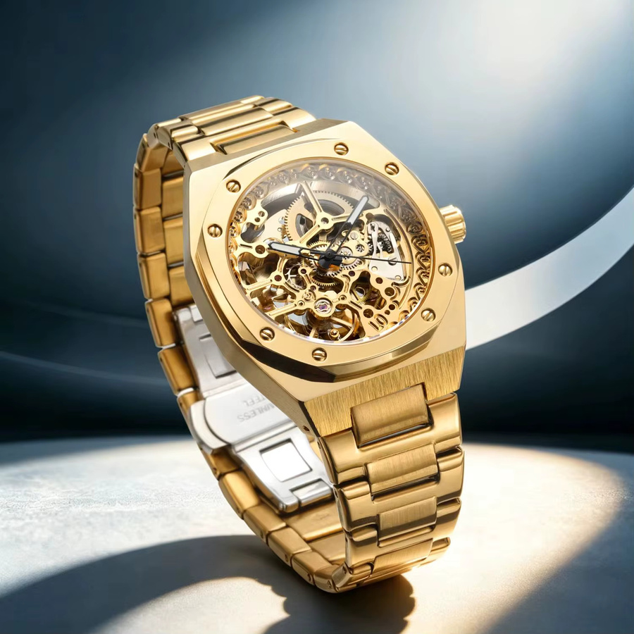 Forsining Armbanduhr, Automatik, Edelstahl, Gold, Herren - Bild 2