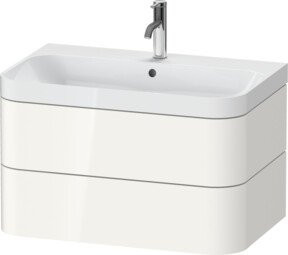 Duravit Möbelwaschtisch Happy D.2 Plus in Weiß Hochglanz mit 2 Schubkästen und 1 Handtuchhalter, B/T: 77,5 x 49 cm - Bild 1