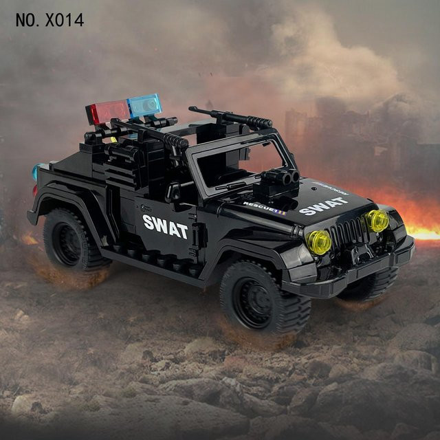 X014 Desert Storm Polizei-Jeep, Kinderbausteine, schwarz, ab 6 Jahren - Bild 1