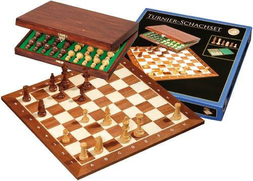 Philos 2503 Turnier Schachset mit Holzkassette und Figuren aus Ahorn-Furnier und MDF, B/T: 50 x 50 cm - Bild 1
