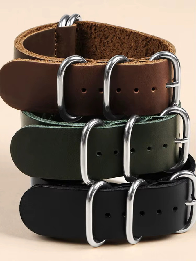 Braun Uhrenarmband Leder, Braun, Unisex - Bild 6