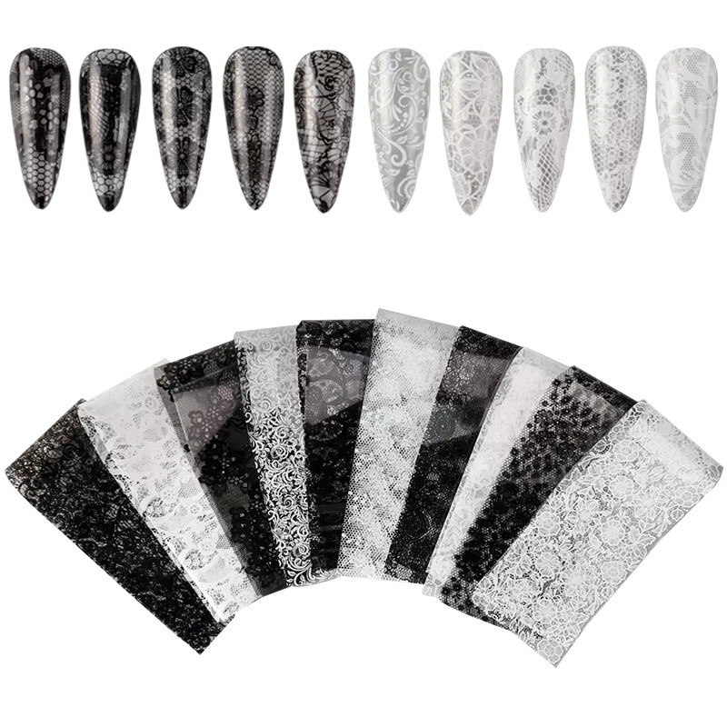 10 Rollen Nageltransferpapier, Bohemia-Stil mit Blumen und Blättern - Bild 4