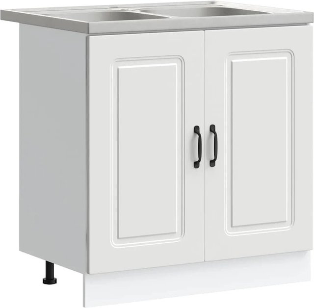 vidaXL Küchenschrank Kalmar in Weiß aus Holzwerkstoff B/T/H: 80 x 46 x 81,5 cm - Bild 1