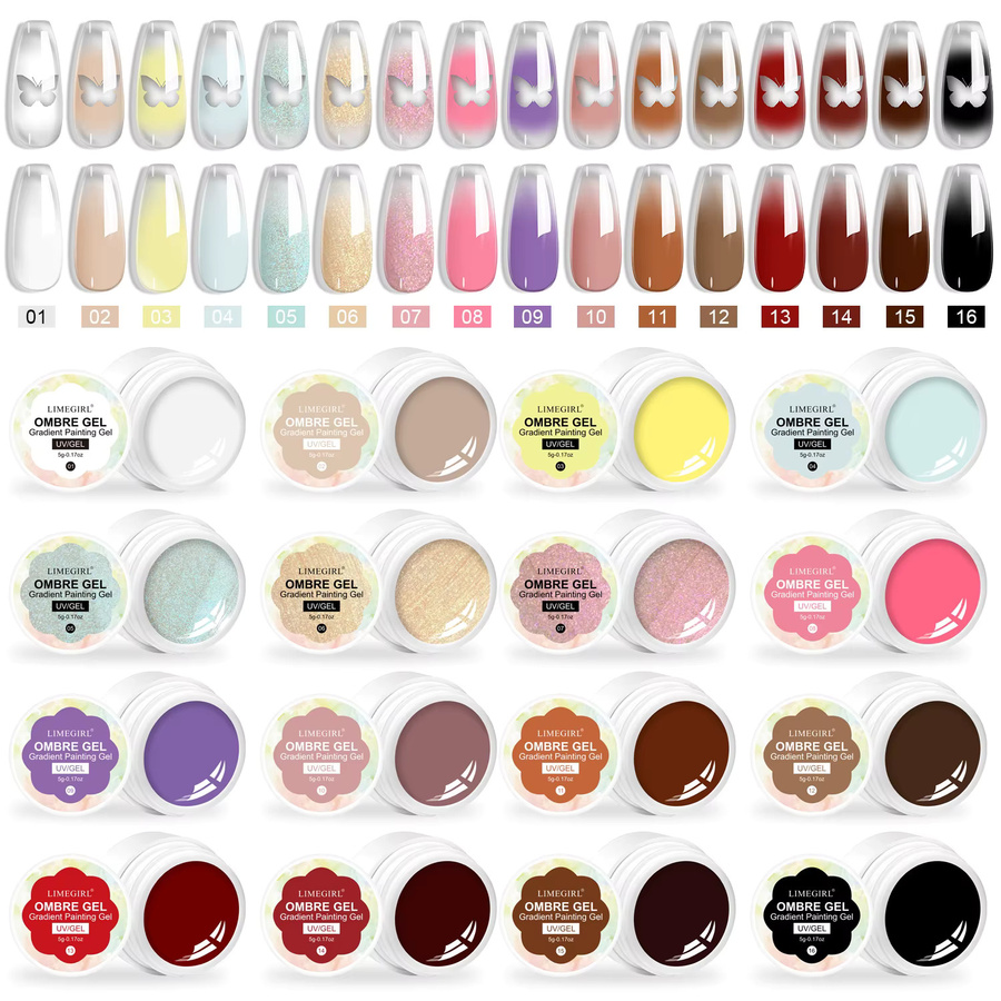 LIMEGIRL Farbverlauf-Malgel, 16 Farben, Glänzend, Gel - Bild 3