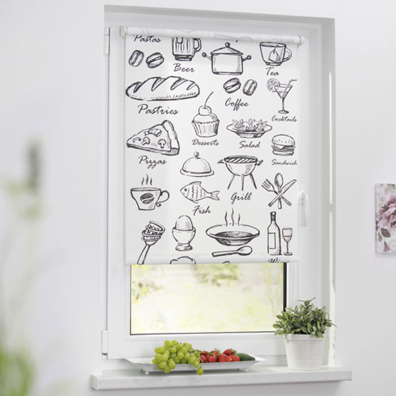 Lichtblick Rollo Klemmfix Menü halbtransparent schwarz weiß B: 80 cm, H: 150 cm - Bild 2