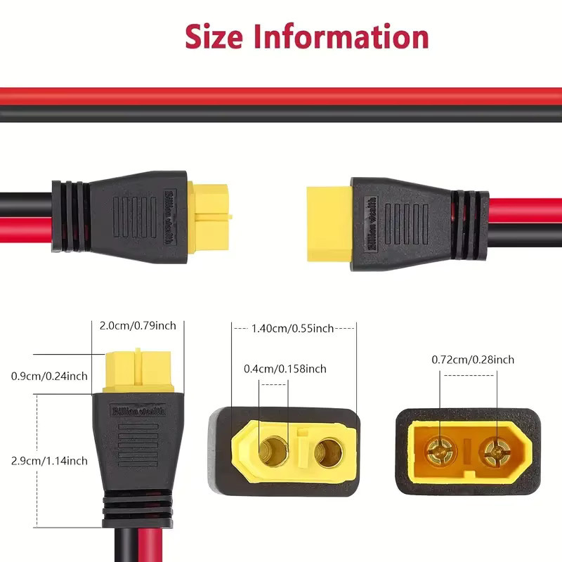 JMUYTOP XT60 Stecker auf Buchse Verlängerungskabel für Solarpanels, 3 m Länge, 4mm2 12AWG, kompatibel mit LifePO4 EF ECOFLOW und Anker Powerstation - Bild 4