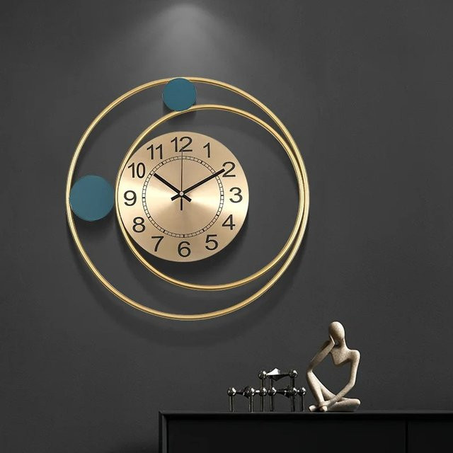 NOCCLILI Wanduhr in Gold, minimalistisches geometrisches Design, geräuschlos, B/H: 42 x 42 cm - Bild 1