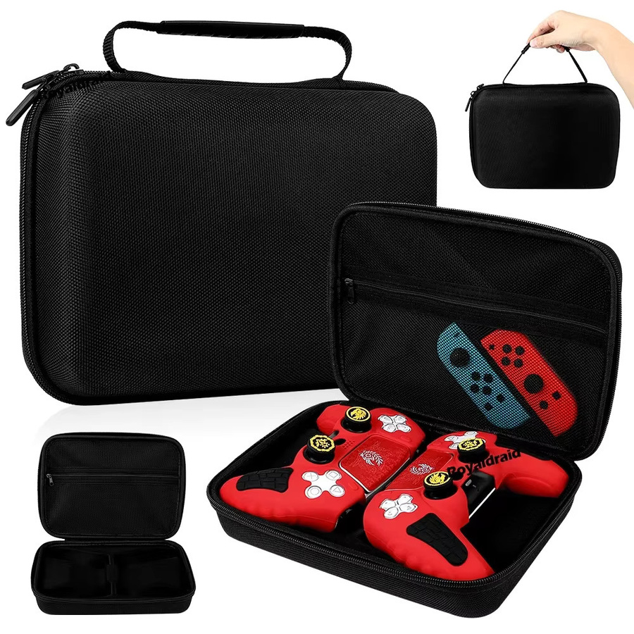 Ispoofer Aufbewahrungstasche für PS5, PS4, Xbox Series und Nintendo Switch Pro Controller, stoßfeste Reisetasche für Gamepads, Schwarz - Bild 4