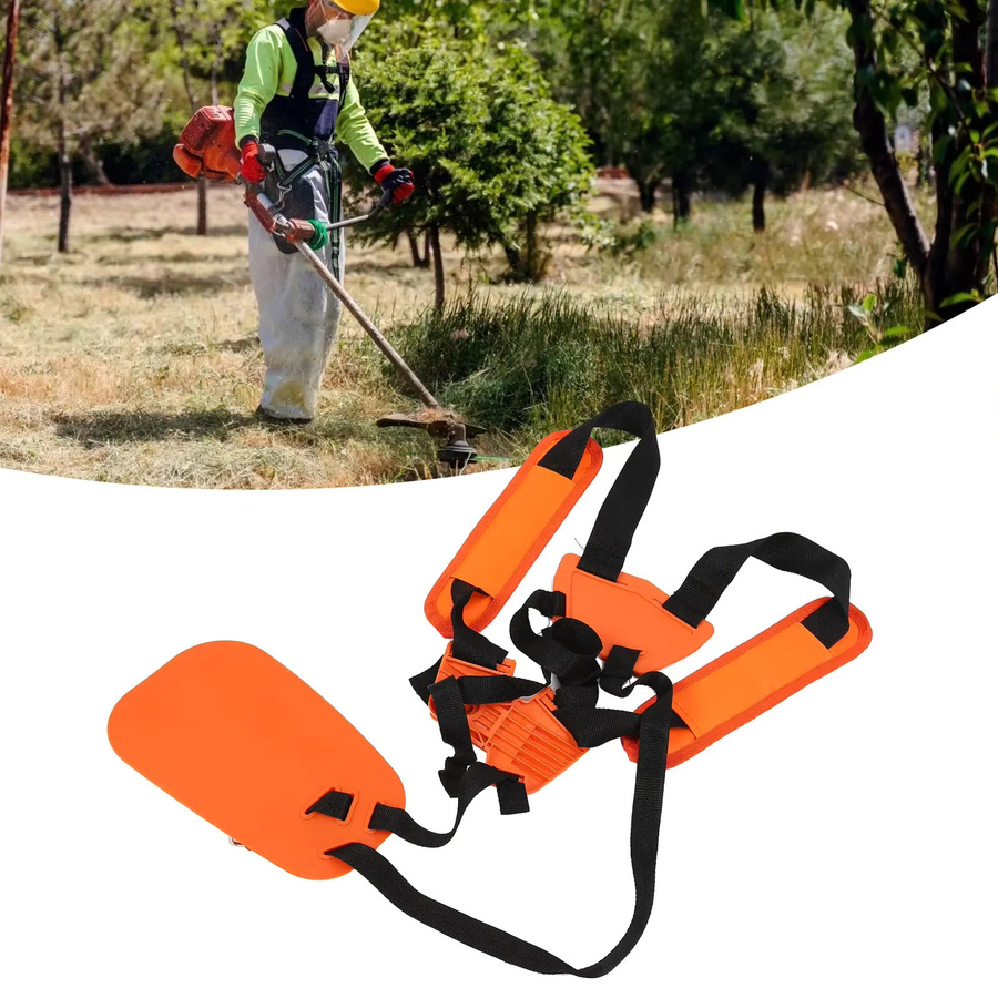 Robuster Nylon-Trimmergurt in Orange mit doppelter Schulter zur Reduzierung der Schultermüdigkeit für Rasenmäher und Freischneider - Bild 3