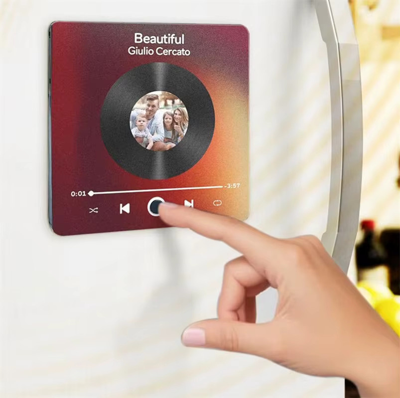 Personalisierter Musik-Kühlschrankmagnet von 4MELLY mit individuellem Album-Design und integriertem Musik-Player - Bild 6