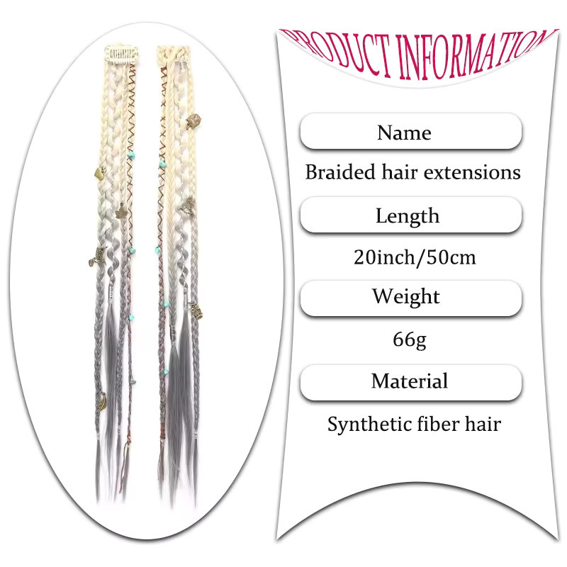 AOOSOO HAIR Perücke mit 4 Zöpfen und Haarverlängerungen, Damen - Bild 2
