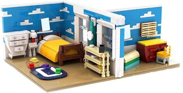 Binchi Keji Travel Anime Andys Zimmer Innendekoration, Bausteine Set, Blau, ab 3 Jahre - Bild 1
