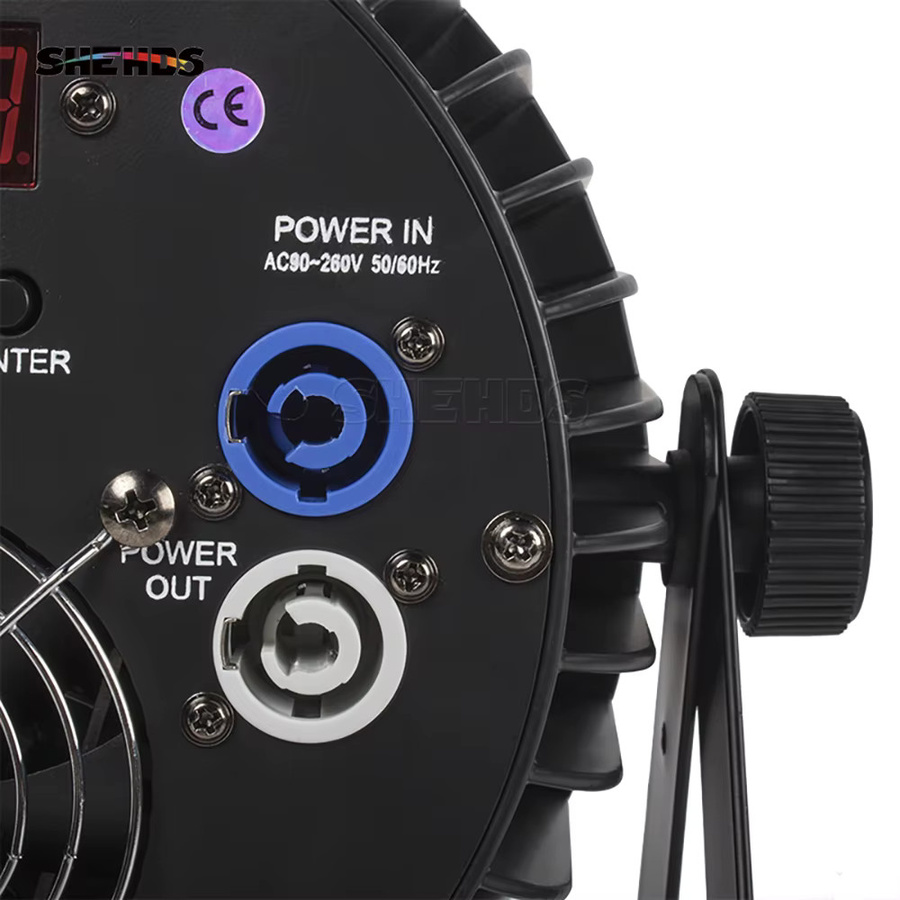 SHEHDS 4er Set LED Par Scheinwerfer aus Aluminium Legierung mit RGBW Beleuchtung und DMX512 für professionelle DJ Bühne und Disco in Schwarz - Bild 3