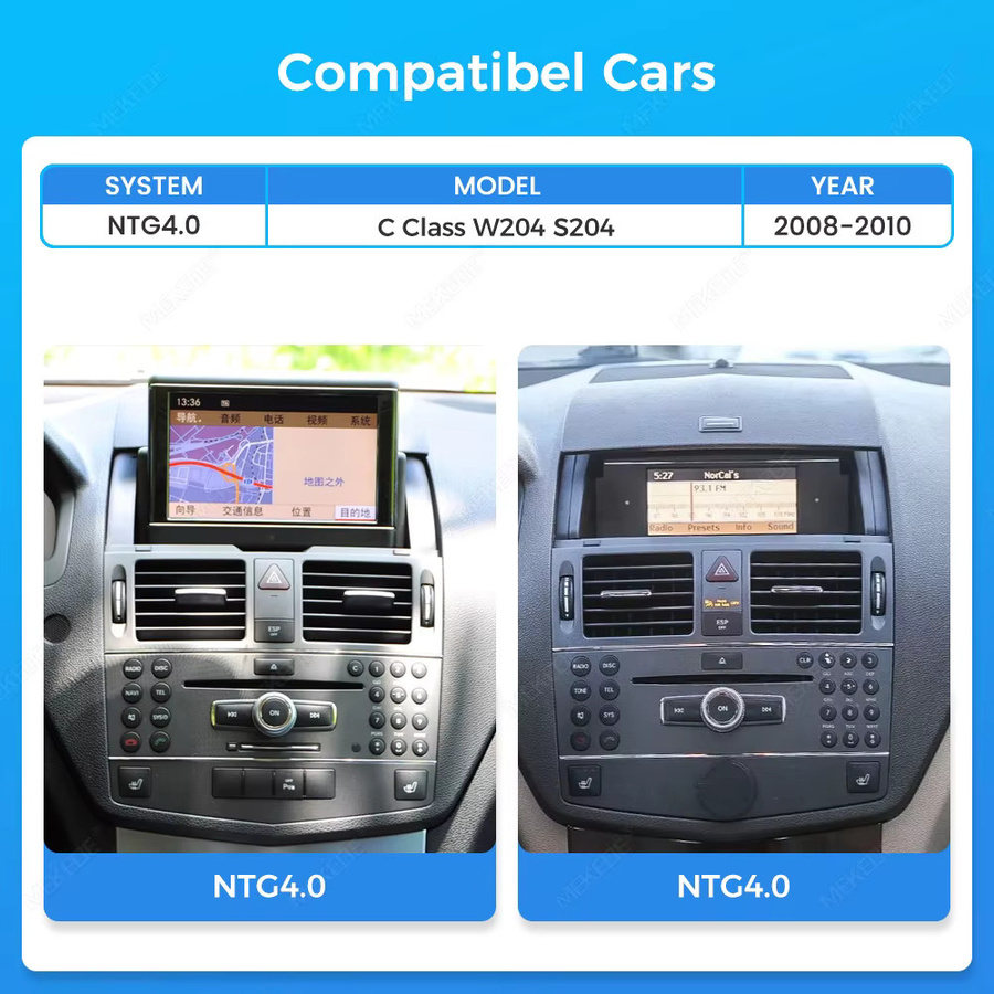 MEKEDE Linux System All-in-One Autoradio-Navigation mit QLED Multimedia-Display für Mercedes Benz C W204 (2008-2010) NTG 4.0, kabelloses CarPlay und Android Auto, Schwarz, 12,3 Zoll - Bild 6