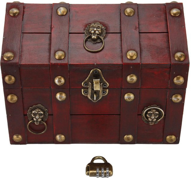 Neoglint Vintage Aufbewahrungsbox aus Holz in Grau mit antikem Design - Bild 1