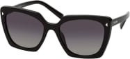 Prada PR 23ZS Sonnenbrille, Quadratisch, Vollrand, Kunststoff, Damen, Schwarz, Grau - Bild 1